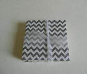 Gray and White Chevron Coasters