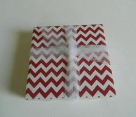 Red and White Chevron Coasters