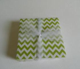 Green and White Chevron Coasters