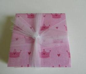 Pink Princess Crown Tile Print Coasters