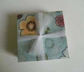 Yellow and Blue Flower Tile Print Coasters